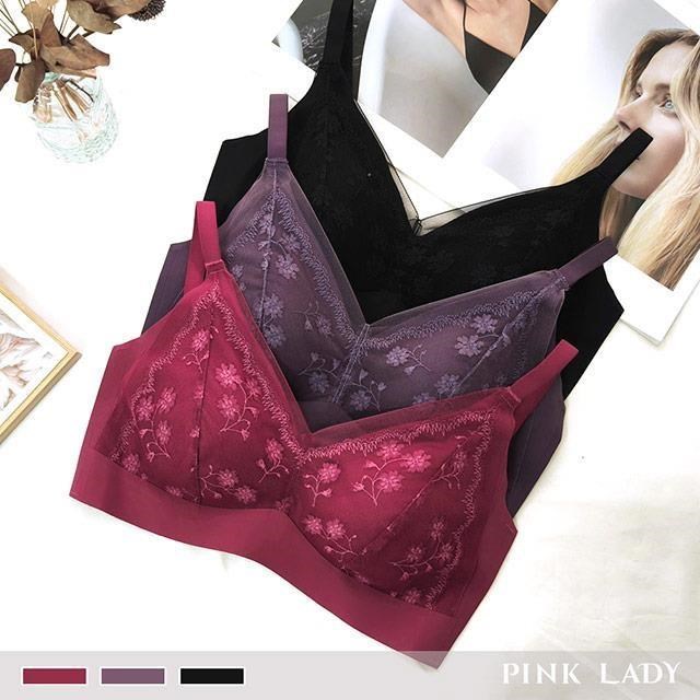 【PINK LADY】無鋼圈 BC罩杯 蕾絲花園 微加厚無痕側背片 單件內衣2783
