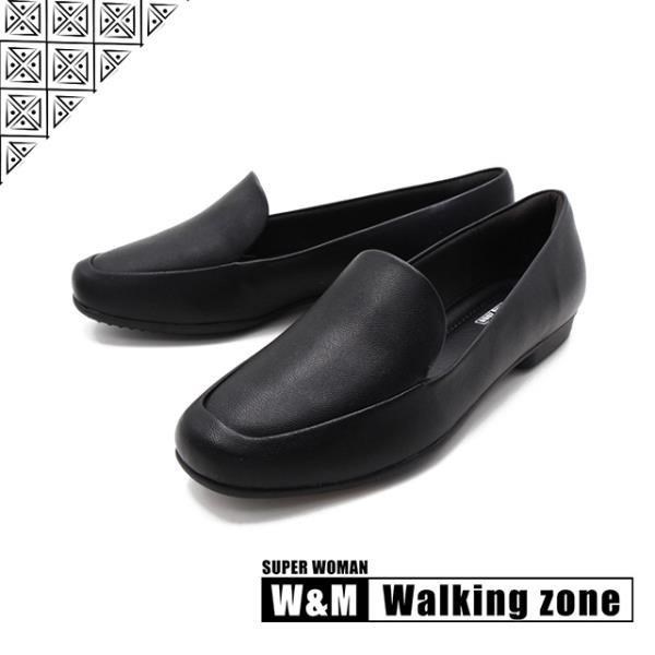 WALKING ZONE SUPERWOMAN系列百搭方頭平底樂福鞋女鞋-黑(另有卡其.白)