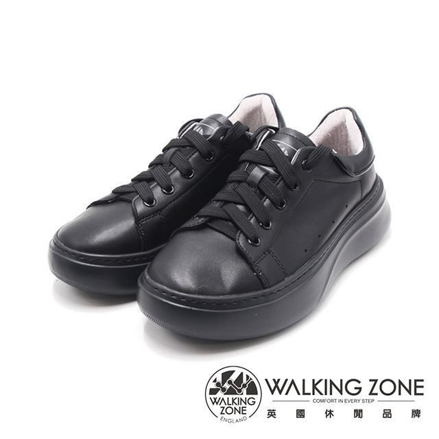 WALKING ZONE(女)厚底增高休閒鞋 女鞋-黑(另有白)
