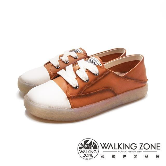 WALKING ZONE(女)Q彈力 可踩式休閒鞋 女鞋-刷色橘