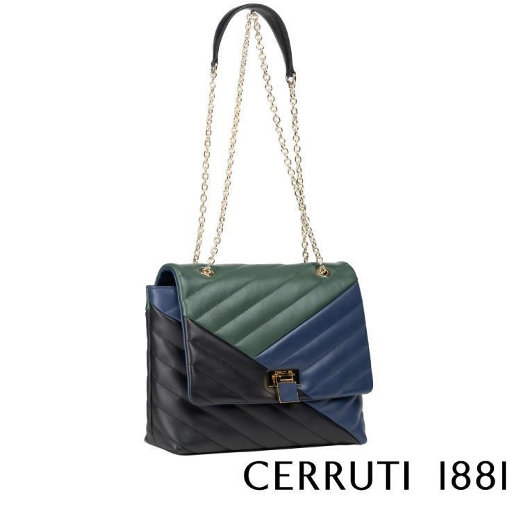 【Cerruti 1881】限量2折 頂級義大利小牛皮肩背包 全新專櫃展示品(5590M)
