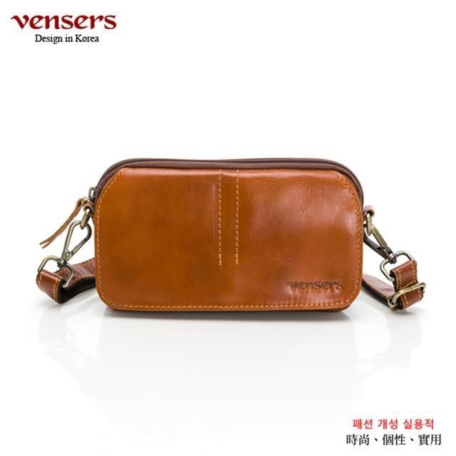 【vensers】牛皮潮流個性腰包(NE205201土黃)