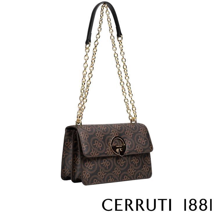 【Cerruti 1881】限量2折 頂級義大利皮革肩背包 全新專櫃展示品(5782P)