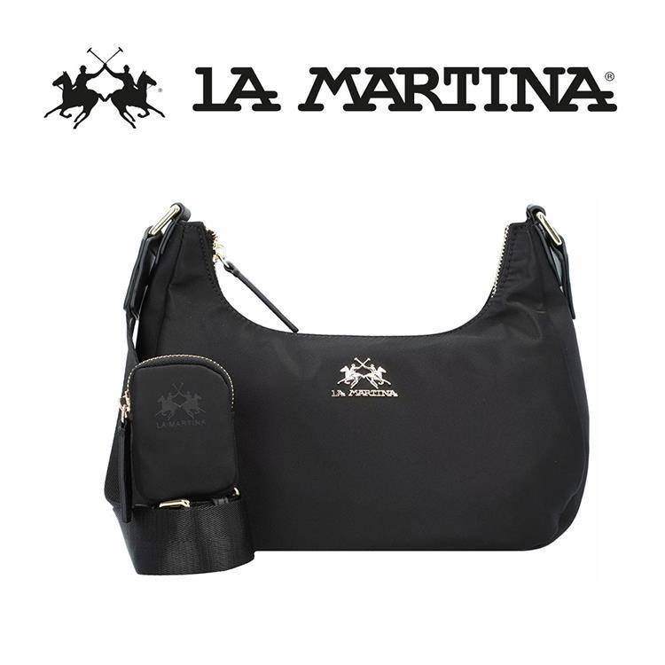 【LA MARTINA】限量2折 頂級金標斜背包輕量流行款 1187T 全新專櫃展示品(黑色)