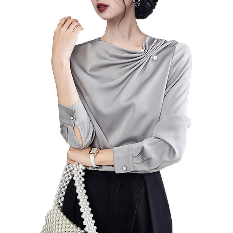 《D'Fina 時尚女裝》 歐美名媛雪紡襯衫設計感小眾長袖襯衣法式上身