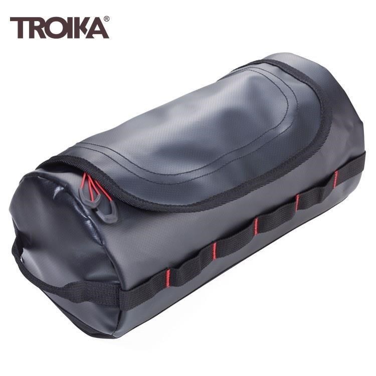 德國TROIKA防水柏油帆布盥洗包BAG30/BK(瓶罐可插掛)換洗包防水包多功能旅行包