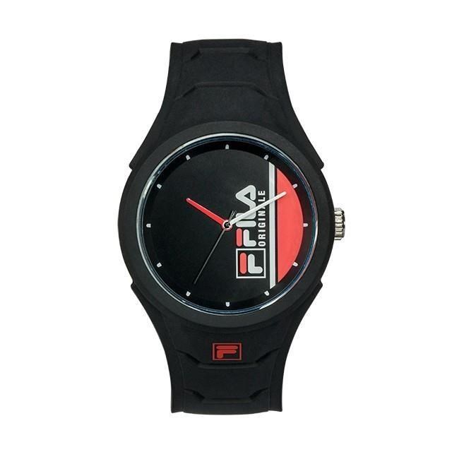 【FILA 斐樂】簡約經典側擺LOGO設計腕錶-個性黑/38-311-003