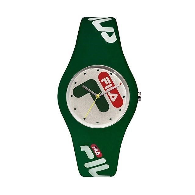 【FILA 斐樂】運動風LOGO造型腕錶-聖誕綠/38-185-004