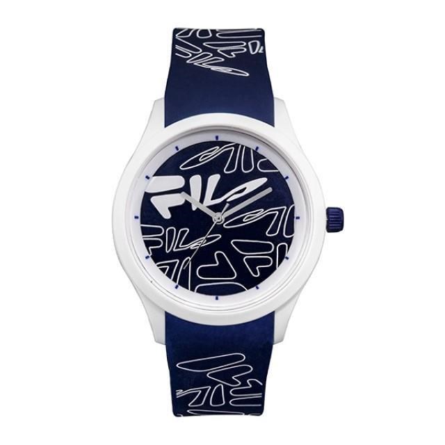【FILA 斐樂】塗鴉風LOGO造型腕錶-神秘藍/38-129-203