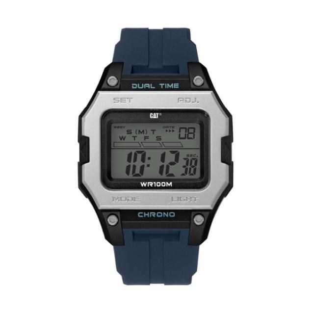 【CAT Watch】SQUATED數位顯示方形電子矽膠時尚腕錶-神秘藍/OF.147.26.242