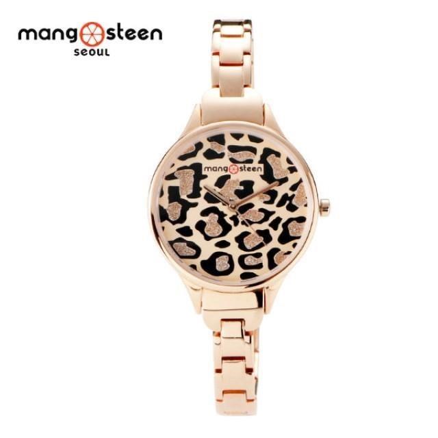 【Mango steen】Malakas韓國時尚復刻豹紋氣質腕錶-玫瑰金/MS508C