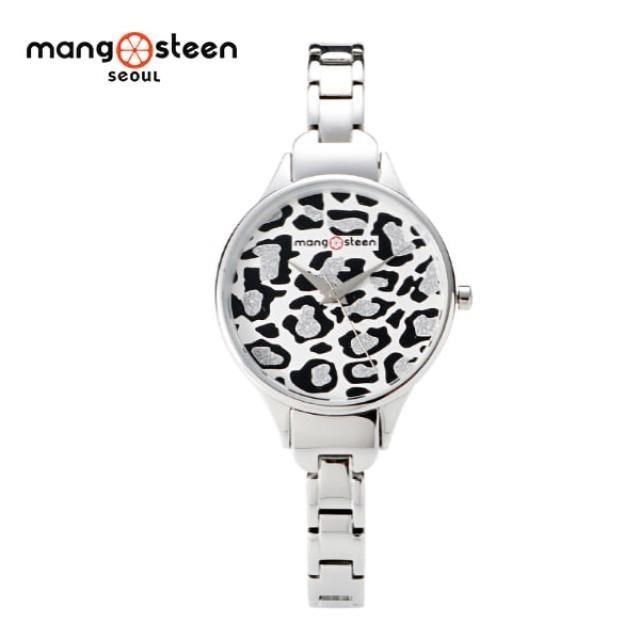 【Mango steen】時尚復刻豹紋氣質腕錶-氣質銀/MS508A