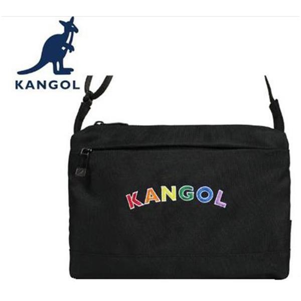 ~雪黛屋~KANGOL 斜背包小容量扁型設計主袋+外袋共二層進口防水尼龍布