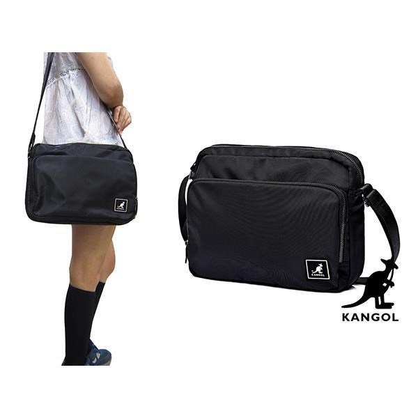 KANGOL 肩背包中容量可8寸平板主袋+外袋共三層進口防水尼龍布肩背斜側中性款