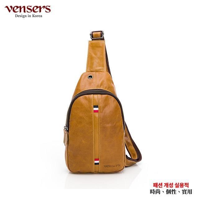 【vensers】小牛皮潮流個性胸包(N302302黃油皮)