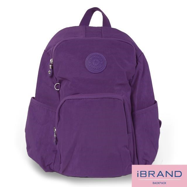 iBrand 輕盈防潑水防盜尼龍後背包 -紫色 MDS-8526