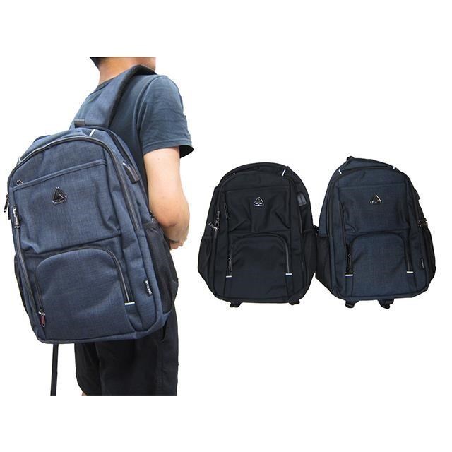 SPYWALK 後背包大容量二主袋+外袋共六層可A4資料夾防水尼龍布USB+線胸扣水瓶外袋
