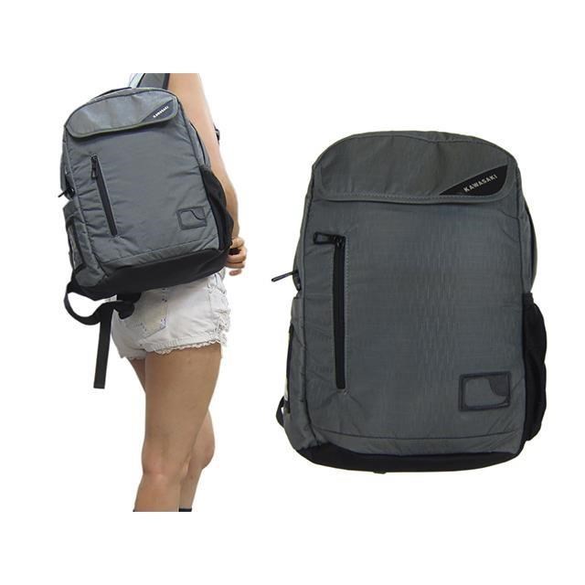 KAWASAKI 後背包中容量超輕防水尼龍布13吋電腦可A4資料夾水瓶外袋