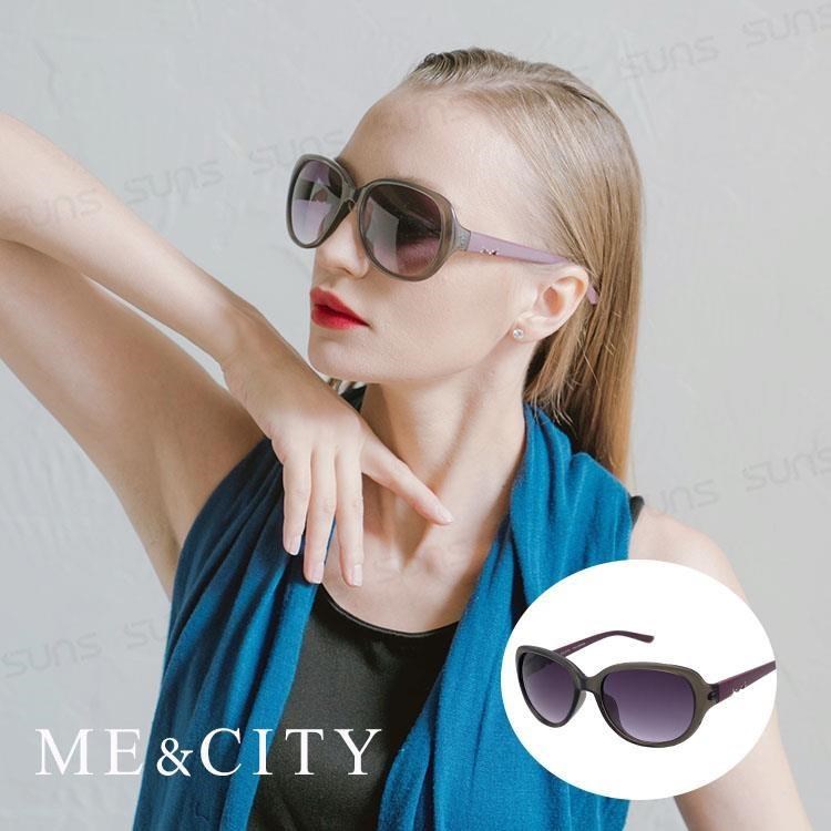 【SUNS】ME&CITY 精緻M字母鑲鑽太陽眼鏡 百搭時尚款 抗UV400 (ME 1215 C01)