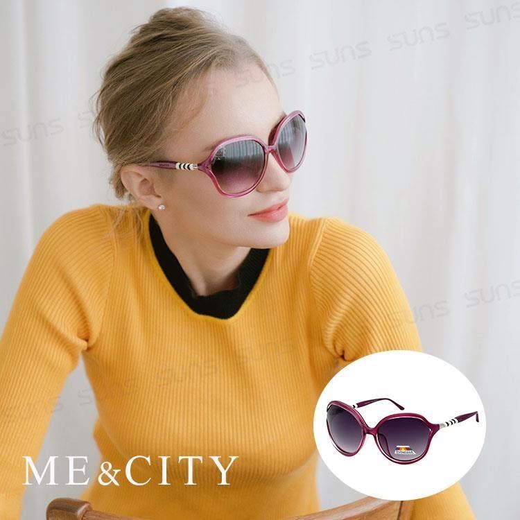 【SUNS】ME&CITY 歐美祕戀閃耀桃偏光太陽眼鏡 義大利設計款 抗UV (ME120015 E333-3)