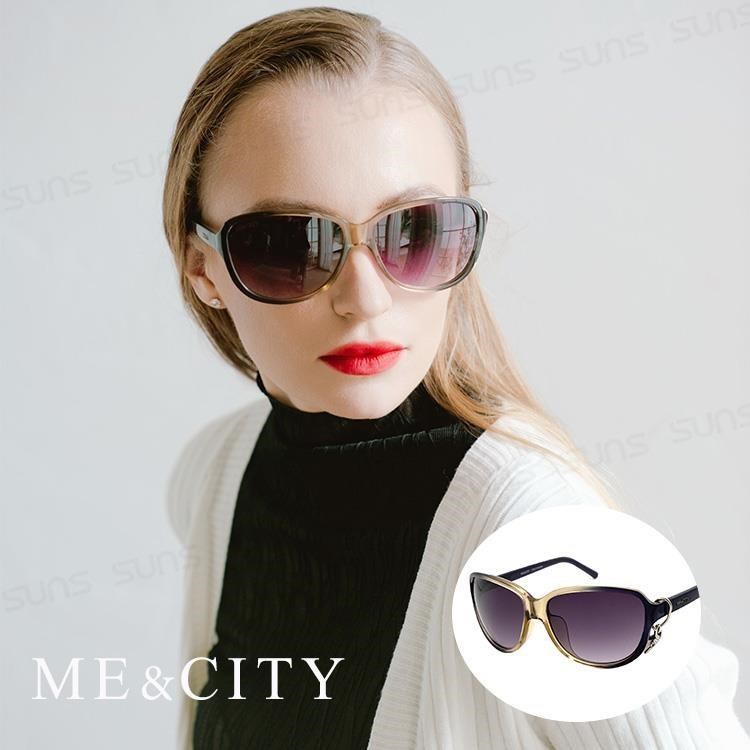 【SUNS】ME&CITY 甜美心型鑲鑽太陽眼鏡 精緻時尚款 抗UV400 (ME 120064 C102)