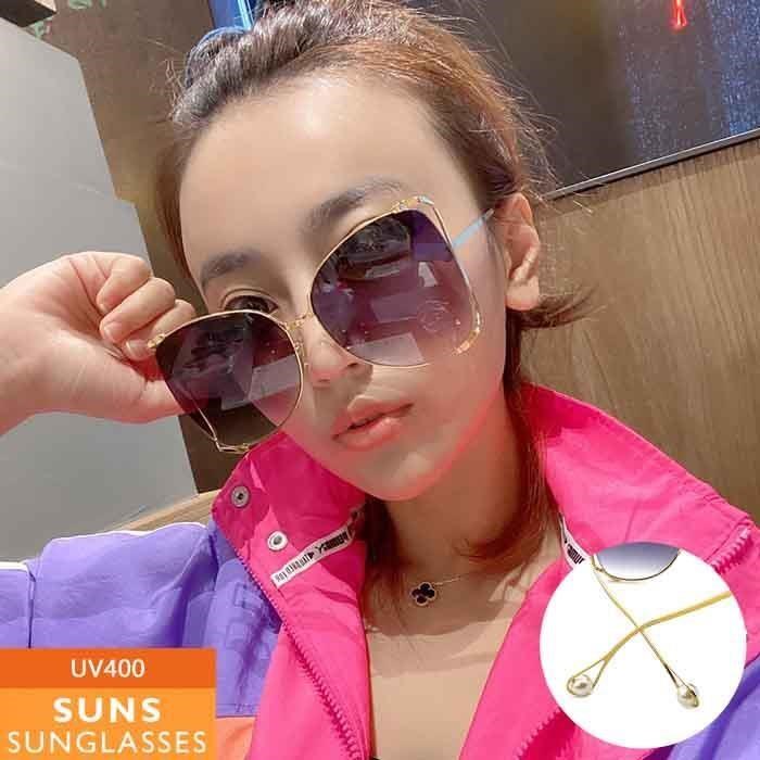 【SUNS】歐美簍空滾動珍珠墨鏡/太陽眼鏡 抗UV(83566)
