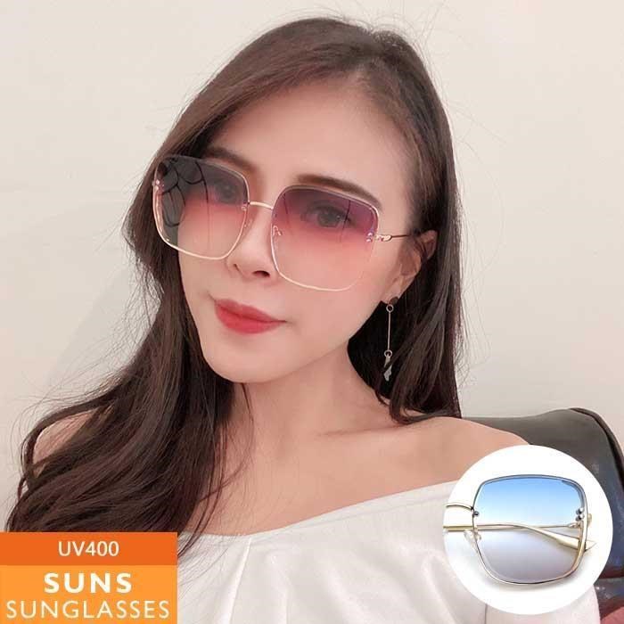 【SUNS】歐美復古金屬細方框墨鏡/太陽眼鏡 抗UV(24593)
