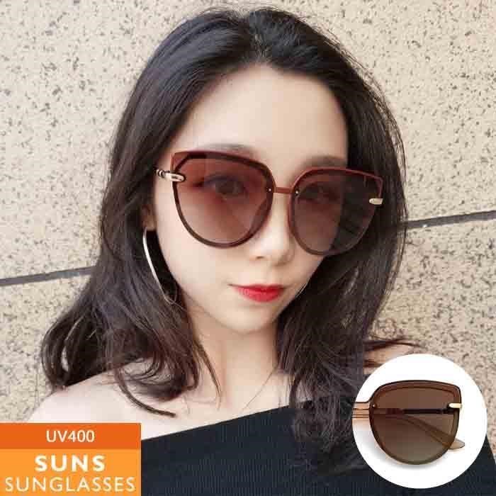 【SUNS】歐美漸層摩卡棕復古貓眼墨鏡/太陽眼鏡 抗UV(63550)