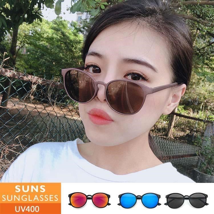 【SUNS】韓版復古圓框超輕量墨鏡/太陽眼鏡 抗UV(91530)