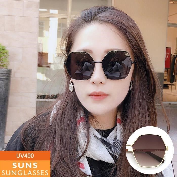 【SUNS】歐美多邊形大框墨鏡/太陽眼鏡 抗UV(2554)