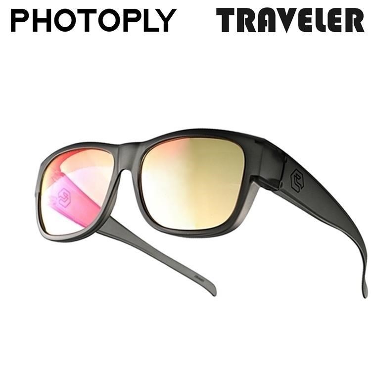 臺灣製PHOTOPLY夜視太陽眼鏡TRAVELER夜間眼鏡TR2-00N3(大眼框適近視眼鏡)