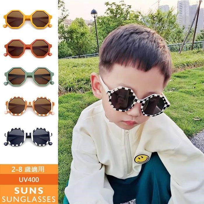 【SUNS兒童韓版復古太陽眼鏡 2-8歲 幾何圖形太陽眼鏡 抗UV(002)