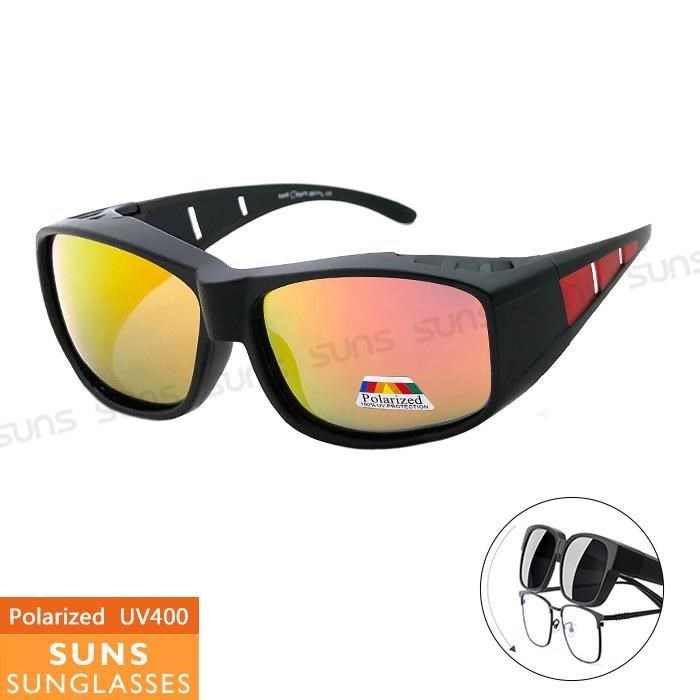 【SUNS】MIT偏光墨鏡 火焰紅 Polarized眼鏡族首選 抗UV/可套鏡/防眩光