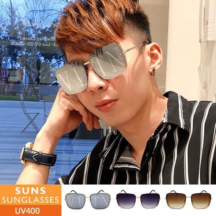 【SUNS】時尚方框墨鏡 酷炫浮水印眼鏡/太陽眼鏡 抗UV(32588)