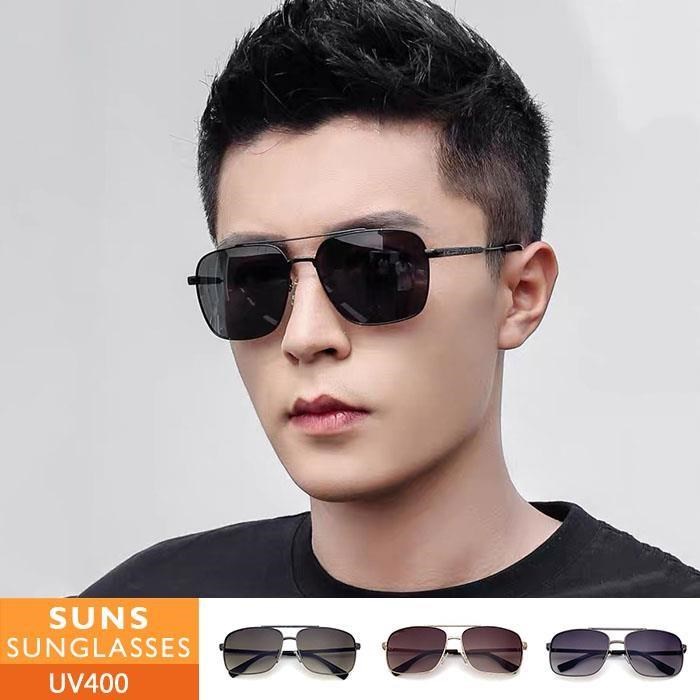 【SUNS】時尚墨鏡 金屬方框墨鏡 駕駛太陽眼鏡 抗UV(51538)