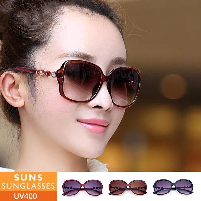 【SUNS】名媛墨鏡 淑女鑲鑽造型墨鏡/太陽眼鏡 抗UV(3183)