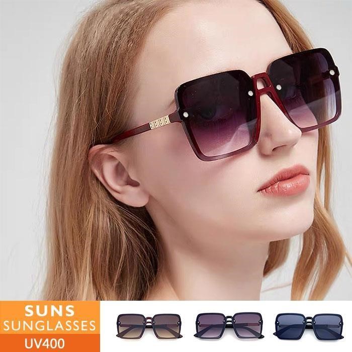 【SUNS】時尚方框墨鏡 歐美款墨鏡 大框顯小臉/水銀太陽眼鏡 抗UV(2506)