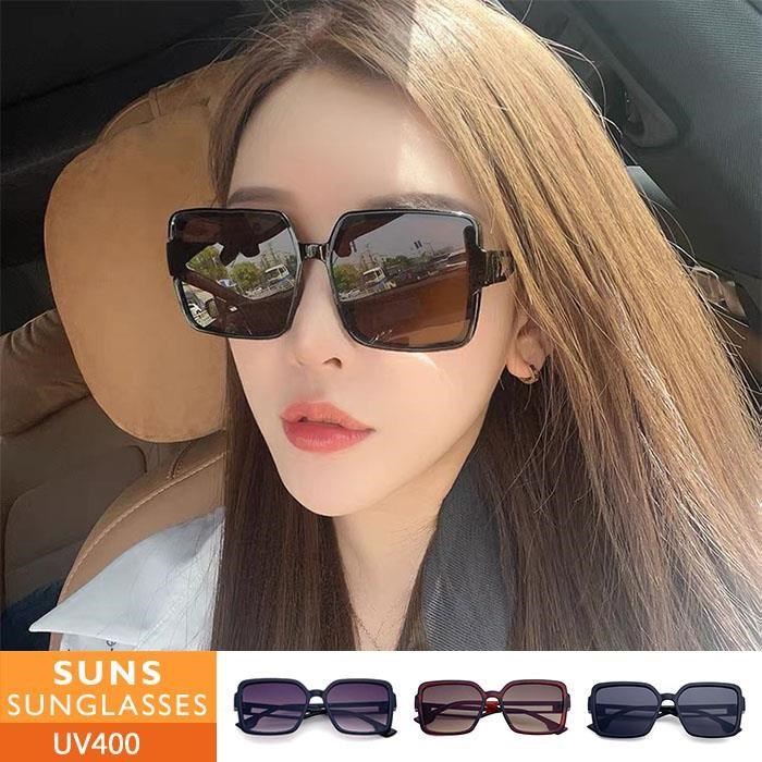 【SUNS】韓版方框墨鏡 簍空造型 素嚴神器 大框顯小臉 抗UV(2502)