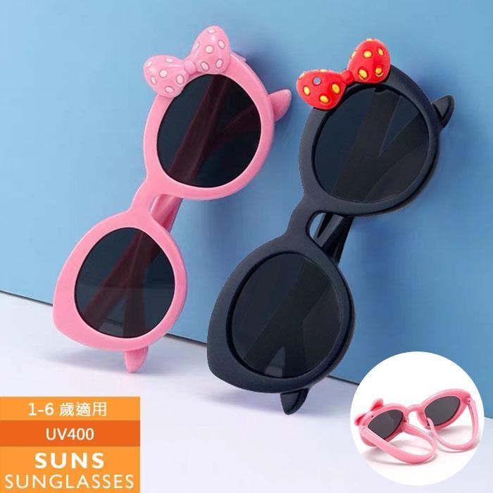 【SUNS】兒童偏光墨鏡 可愛蝴蝶結造型 TR彈性太陽眼鏡 抗UV(2104)