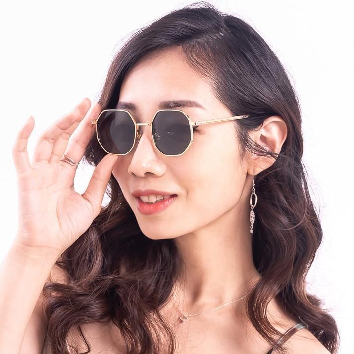 太陽眼鏡 偏光 2is FirenD│質感多邊形框│金色│抗UV400
