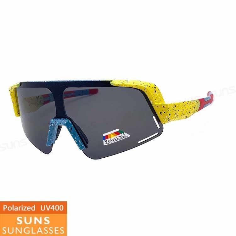 【SUNS】頂級運動偏光太陽眼鏡 戶外大框風鏡騎行眼鏡 炫彩框 S517
