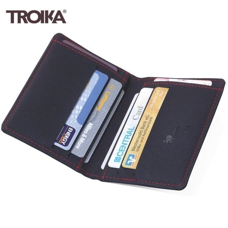 德國TROIKA防感應防RFID信用卡防盜刷屏障皮夾錢包CAS08/BK防資料防竊取旅行卡片夾