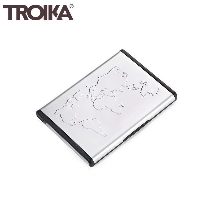 德國TROIKA世界地圖站立式名片夾CDC96/AL自立自強桌面式名片盒多功能卡夾隨身名片匣