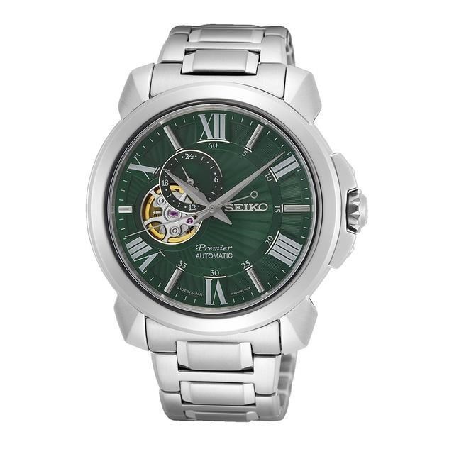 【Seiko精工】4R39-00S0G(SSA419J1) 紳士都會小秒針機械腕錶 綠面 42.9mm
