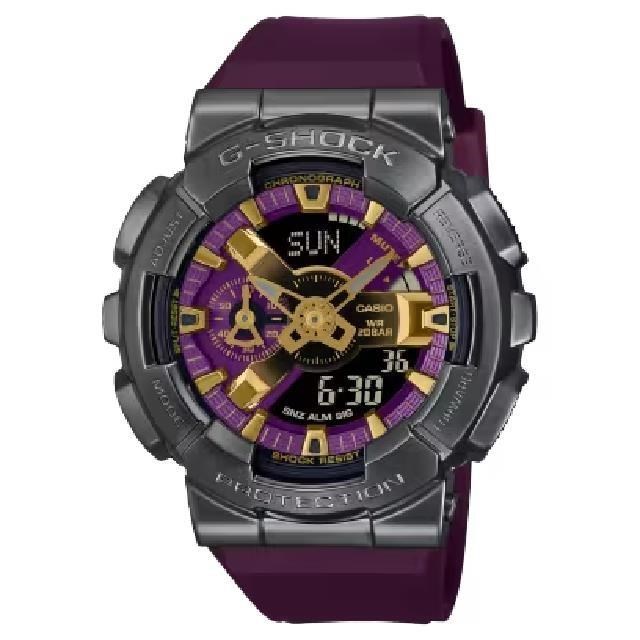 【CASIO卡西歐】GM-110CL-6A 沙漠荒野離子電鍍金屬雙顯時尚腕錶 冒險紫 48.8mm