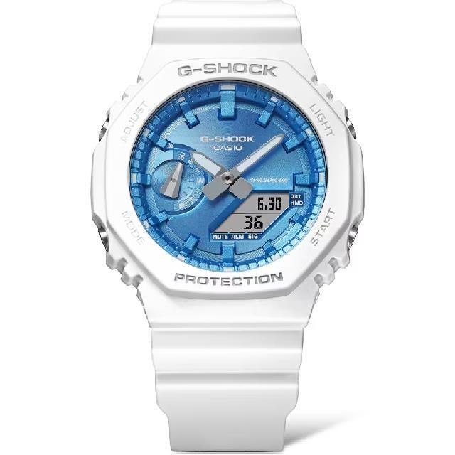 【CASIO卡西歐】GA-2100WS-7A 冬季光彩繽紛對錶系列時尚腕錶 冬季藍 45.4mm