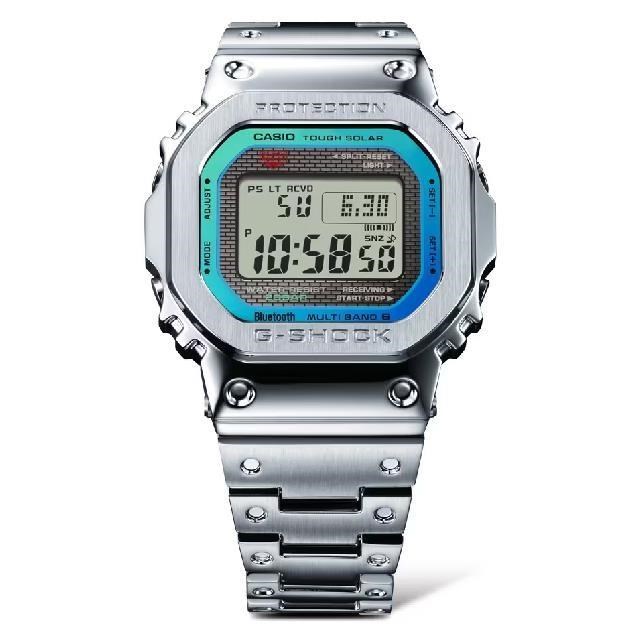 【CASIO卡西歐】GMW-B5000PC-1 華麗彩虹絢麗色彩潮流銀時尚腕錶 43.2mm