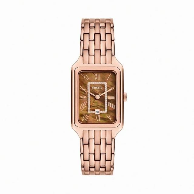 FOSSIL Raquel 復古女伶 棕影流光 羅馬數字女錶 玫瑰金 26MM (ES5323)