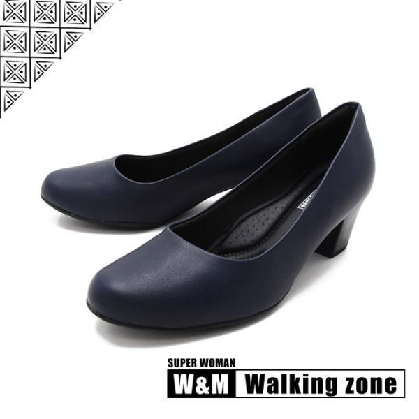 WALKING ZONE SUPERWOMAN系列圓頭素面中跟淑女鞋上班鞋女鞋-藍(另有黑.卡其)