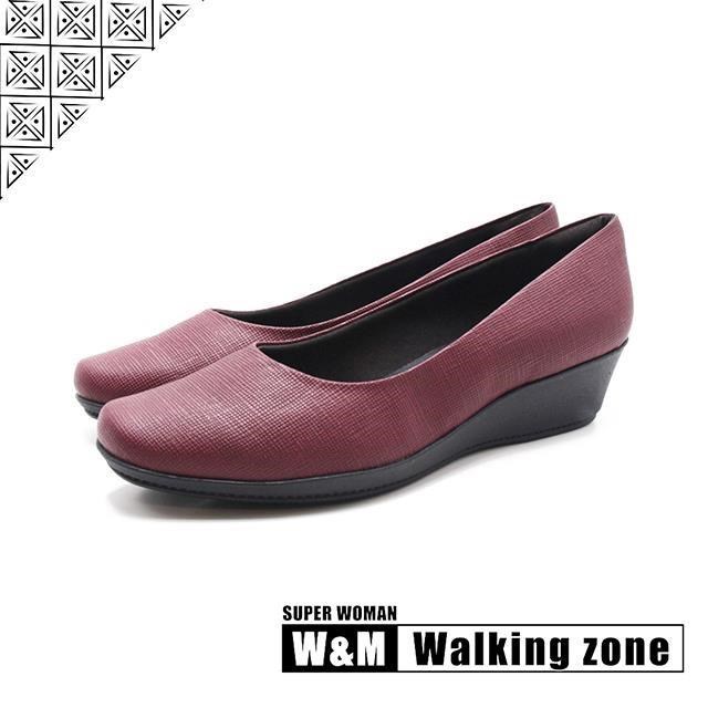 WALKING ZONE SUPER WOMAN系列 時尚低坡跟鞋 女鞋-酒紅